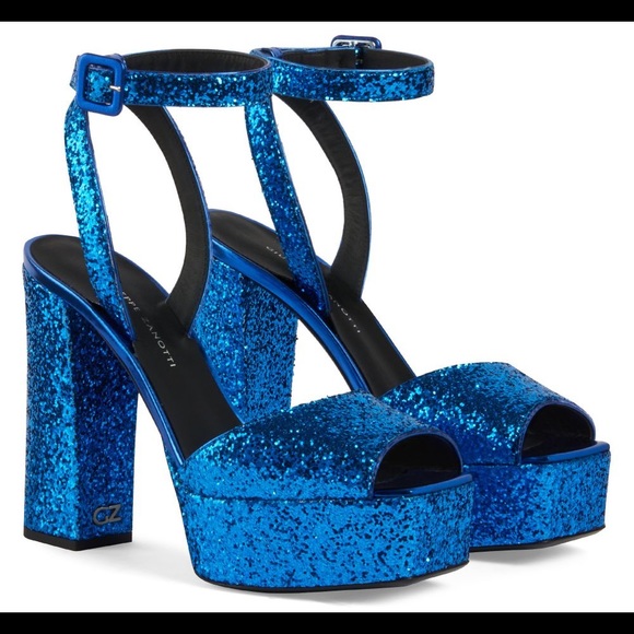 giuseppe zanotti🔹elec blue glitter platform heels - Picture 5 of 8